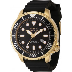 Invicta Men's 44835 Pro Diver Quartz 3 Hand Black Dial Watch