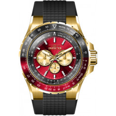 Invicta Men's 44614 Aviator Quartz Chronograph Gold, Red Dial Watch