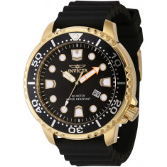 Invicta Men's 44833 Pro Diver Quartz 3 Hand Black Dial Watch