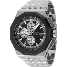 Invicta Men's 47390 Akula Quartz Chronograph Silver, Black Dial Watch