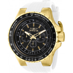 Invicta Men's 39312 Aviator Quartz Chronograph Black, Gold Dial Watch