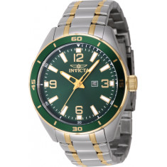 Invicta Men's 46671 Pro Diver Quartz 3 Hand Green Dial Watch