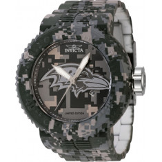 Invicta Men's 45108 NFL Baltimore Ravens Quartz 3 Hand Grey, Beige, Dark Grey, Camouflage Dial Watch