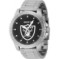 Invicta Men's 48085 NFL Las Vegas Raiders Quartz 3 Hand Black Dial Watch