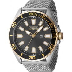 Invicta Men's 47598 Pro Diver Quartz 3 Hand Charcoal Dial Watch