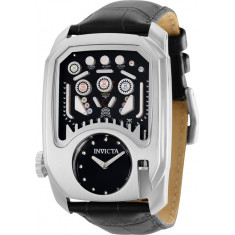 Invicta Men's 35450 Cuadro Quartz 3 Hand Black, Silver Dial Watch
