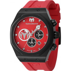 Technomarine Men's TM-523003 Reef Sun Quartz Chronograph Black, Silver, Red Dial Watch