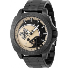 Invicta Men's 47880 NFL New Orleans Saints Quartz 3 Hand Black, Beige Dial Watch