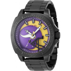 Invicta Men's 47889 NFL Minnesota Vikings Quartz 3 Hand Yellow, Purple Dial Watch