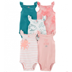 Body Infantil - Tamanho 12M - Carters - Kit com 5