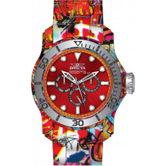 Invicta Men's 47853 Pro Diver Quartz Chronograph Black, Orange, Red Dial Watch