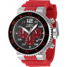 Invicta Men's 47194 Pro Diver Quartz Chronograph Black, Red Dial Watch