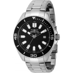 Invicta Men's 46316 Pro Diver Quartz 3 Hand Black Dial Watch