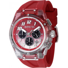 Invicta Men's 47349 S1 Rally Quartz Chronograph Black, Red, Metallic White Dial Watch