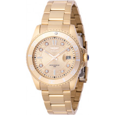 Invicta Women's 46688 Pro Diver Quartz 3 Hand Gold Dial Watch