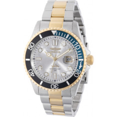 Invicta Men's 44709 Pro Diver Quartz 3 Hand Silver Dial Watch