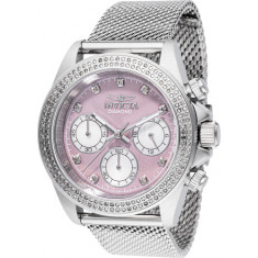 Invicta Women's 48758 Elite Diamond Quartz Chronograph Pink, White Dial Watch