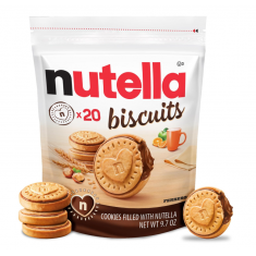 Nutella Biscuits, 20 Count Cookies, Hazelnut Spread with Cocoa, Kids Snacks, 9.7 oz