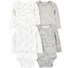 Kit Body 4 peças - Manga Longa - Carter's - Tam: Prematuro  Style 1O013610