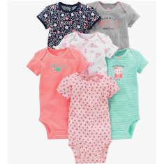 kit Body Infantil 6 peças - Carter's (Tam:6-9meses)