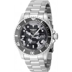 Invicta Men's 48566 Pro Diver Quartz 3 Hand Grey, Camouflage Dial Watch