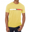 Camiseta  - Tommy Hilfiger Mens Short Sleeve Flag Stripe T-Shirt Goldfinch (Tam: M)