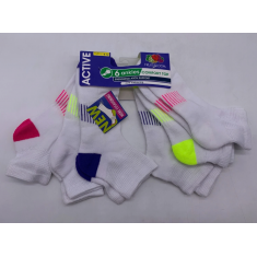 Kit com 6 Pares de Meias Femininas -  Fruit of The Loom  Size 8-12