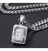 Colar Masculino - TrendsMax - Silver Stainless Steel Initial Letter E, Chain 22 in