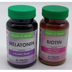 Kit Vitamina People's Choice - Biotin 24 tablets + Melatonin 30 tablets