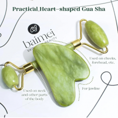 Jade Roller  + Gua Sha Stone - Verde