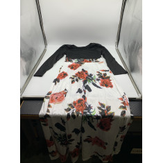 Vestido Longo, Manga Longa Floral - Tamanho S/P