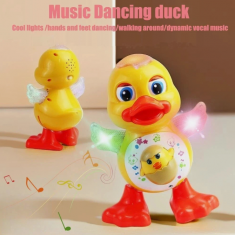 Electric Dancing Duck Toy Musical Flashing Light Shake Body Kids Educational Gif