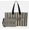 Victoria's Secret NWT Logo Canvas Tote Bag & Wristlet Black White Stripe