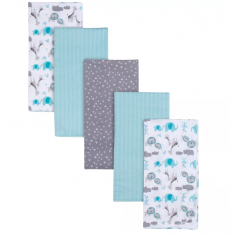 Gerber Baby Flannel Receiving Blankets, 5-Pack
