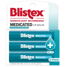 3x Blistex Medicated Lip Balm, SPF 15 - 4.25g