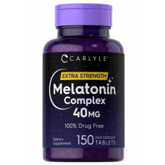 Melatonin Carlyle 40mg - 150 Tablets - Berry Flavor Fast Dissolve Tablets for Men and Women - Exp 01/27