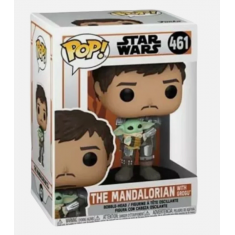 Funko Pop! Star Wars - The Mandalorian with Grogu Vinyl - 461 - Caixa Amassada