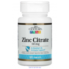 21 Century Zinc Citrate - 60 Tabs - Exp 06/27