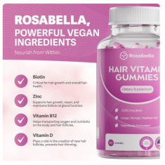 Rosabella - Hair Growth Vitamin - 60 Gummies - Exp 05/2026