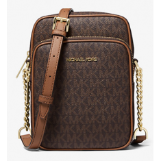 Michael Kors - Jet Set Travel Medium Logo Crossbody Bag - Brown