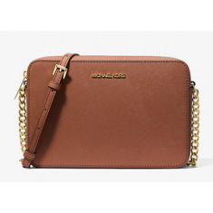 Michael Kors - Jet Set Large Saffiano Leather Crossbody Bag - Brown