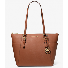 Michael Kors - Charlotte Large Saffiano Leather Top-Zip Tote Bag - Luggage -30