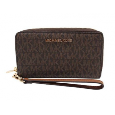 Michael Kors - Jet Set Signature Logo Smartphone Wristlet - Brown