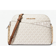 Michael Kors - Jet Set Travel Medium Logo Dome Crossbody Bag - Vanilla