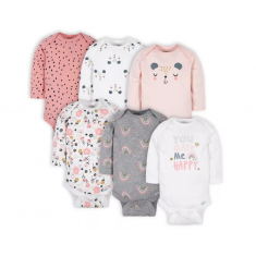 Gerber - Pack 6 Body Baby Girls' Long Sleeve - Tamanho NewBorn