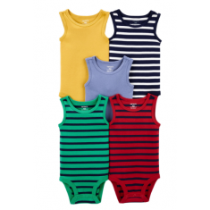 Carters - Kit 5 Body Sem Manga Infantil