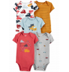 Carters - Kit 5 Body Sem Manga Infantil Figuras