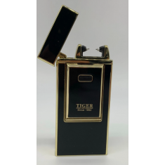 USB Electric Rechargeable Windproof Dual Arc Plasma Cigarette Lighter Tiger