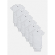 Wonder Nation - Kit 6 Body Infantil Branco Manga Curta - Tamanho 3-6 Meses