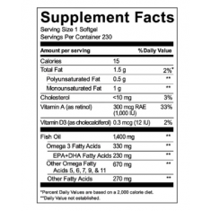 Kirkland Signature - Wild Alaskan Fish Oil 1400 mg - 230 Softgels - Exp 06/2026